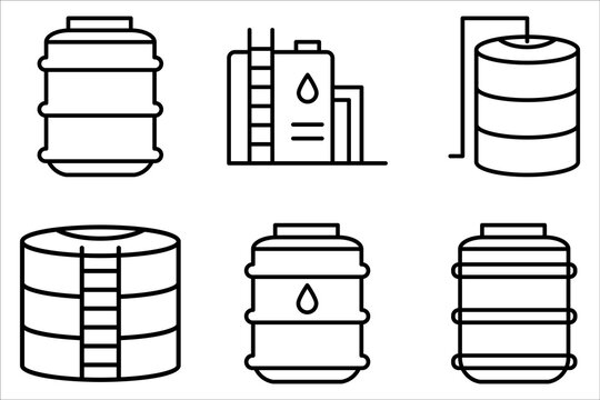 Water tank  Icon set. Symbol isolated on white background. vector illustration.