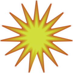 Obraz premium Radiant Starburst Explosion Burst Shape with Gradients on White Background