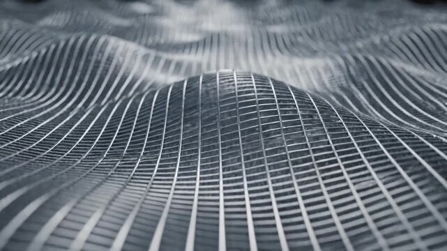 Abstract Wavy Grid Surface With Light Reflections.