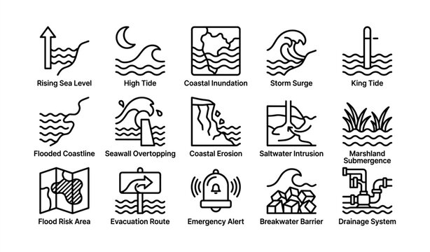 Coastal icons: flooding, storm surges, and climate effects on shorelines