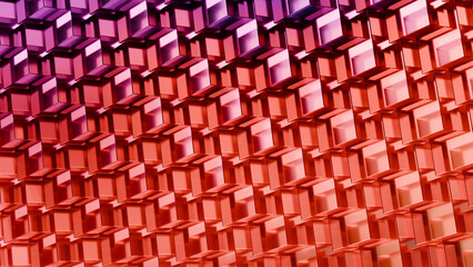 Fototapeta premium Transparent glass cube grid pattern, abstract geometric technology background, 3D illustration