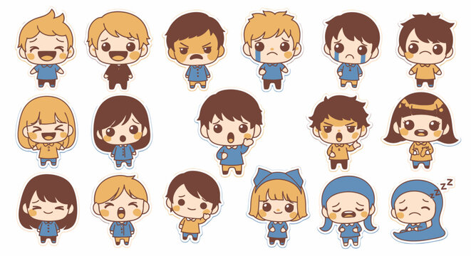 Cute Cartoon Characters Set