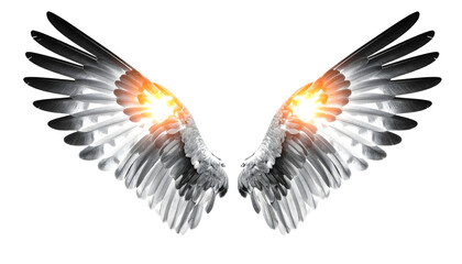 Obraz premium Empowerment Rise Wings Mockup. Angel wings isolated on transparent background