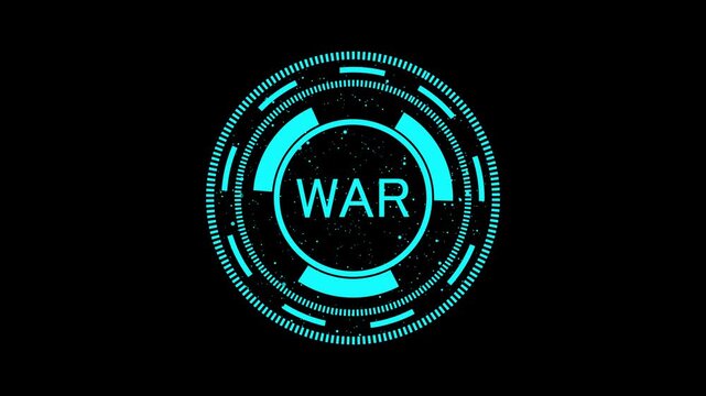 Futuristic hud interface element with digital analysis animation on black background. Futuristic hud interface technology dashboard concept. Futuristic hud interface data monitoring visual.