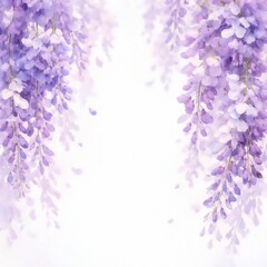 Fototapeta premium Graceful Watercolor Wisteria Flowing Vines