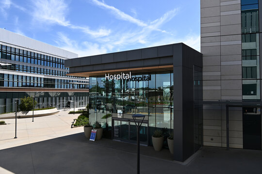 IRVINE, CALIFORNIA - 6 MAR 2026: The Hospital building on the campus of UCI Health.