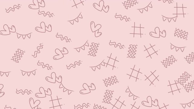 Soft Pink Abstract Doodle Background for Video.