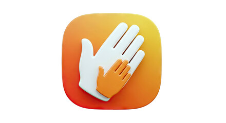 Obraz premium Icon of two hands, one on top of the other