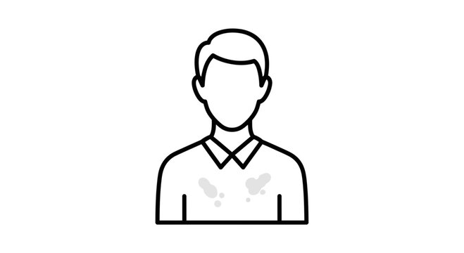 Conceptual vector image showing male person experiencing excessive perspiration and body discomfort