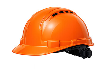 Fototapeta premium Orange construction hard hat featuring safety and protection for industrial work environments, transparent background