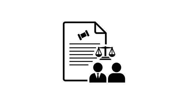 Comprehensive legal system illustration symbolizing justice, contracts, and professional advocacy