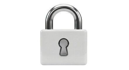 Fototapeta premium White Padlock with Silver Shackle