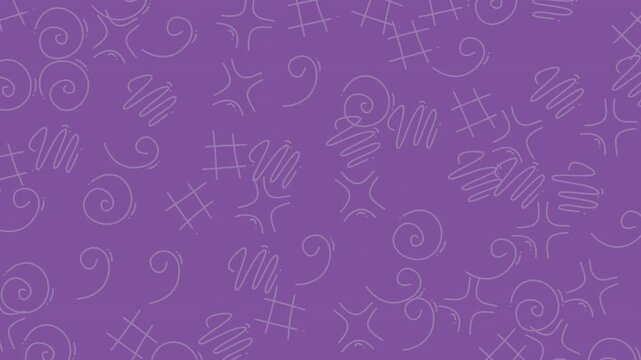 Abstract Purple Video Background with Doodles And Texture.