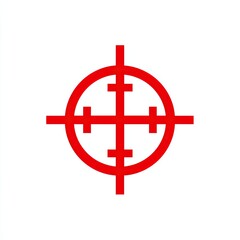 Obraz premium Red target reticle with crosshairs inside a circle