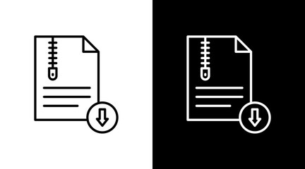 Zip File Outline White Icon Set Design © Zaiva Maysha