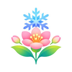 Naklejka premium PNG Floral winter blend illustration.