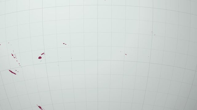 Cook Islands map. Animated zoom into the country on the Globe in Pale Mint Dark Pink color palette. Country logo animation with round text and airplanes. Map with meridians, parallels. Awesome video.