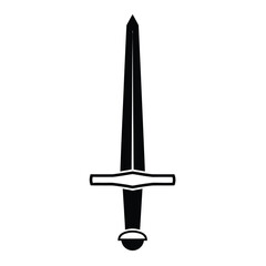 Simple black sword icon with white background