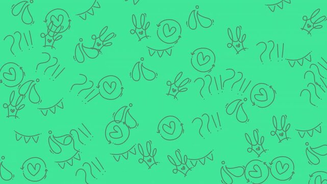 Animated Doodle Pattern Background Preview Video.