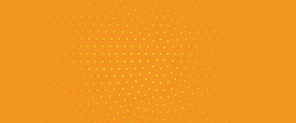 Fototapeta premium Abstract futuristic halftone pattern. Comic background. Dotted backdrop with circles, dots, point large scale. Design element for web banners, posters, cards, wallpapers, sites. Yellow, orange color