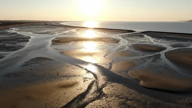 Golden Sunset over Tidal Flats