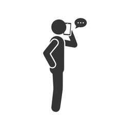 スマートフォンで通話する人物のシルエットアイコン ©  KYOKO HATANAKA