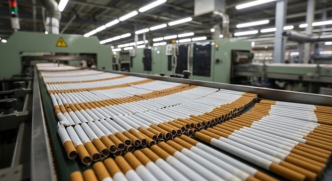 Cigarettes production line manufacturing process automated factory industry