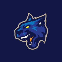 Fototapeta premium Panther mascot logo design vector. Panther head illustration for sport team.