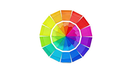 Color Wheel with Textured Paint Swatches