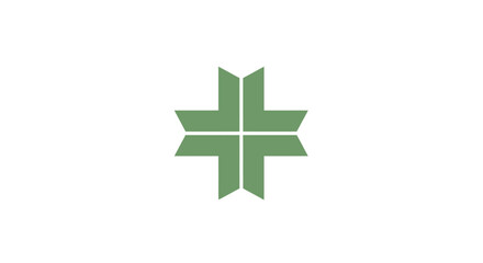 Obraz premium Green Medical Cross Symbol Icon.
