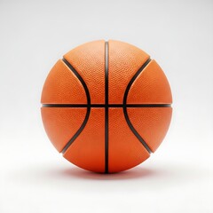 Fototapeta premium Basketball ball on white background, orange leather sports equipment close-up, professional game concept, athletic competition photography for sports marketing fitness training digital content