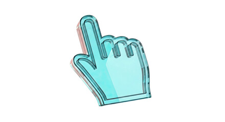 Obraz premium Transparent Blue Hand Cursor Icon