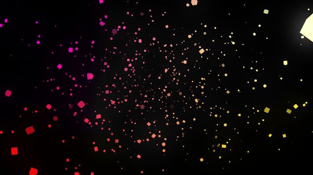 Dark Winter Christmas Night Sky Background, Black Space with Bright Falling Snow Light, Golden Sparkle Magic Particle Motion Animation, Holiday Celebration Design, Shining Star Glow Scene, Vector Illu