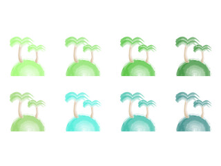 水彩風南の島セット