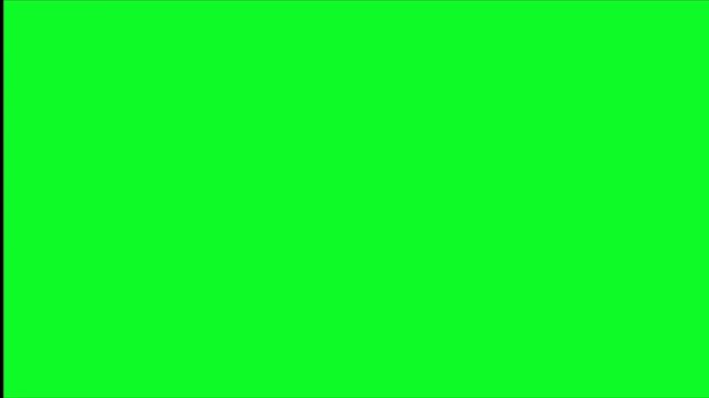 Green screen transition effect featuring a solid green rectangular panel sliding from the right to the left over black background