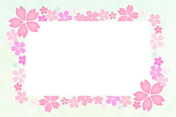 春のピンクの桜の花のフレーム2