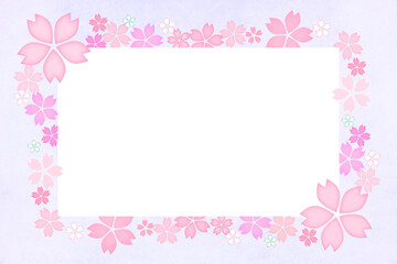 春のピンクの桜の花のフレーム4