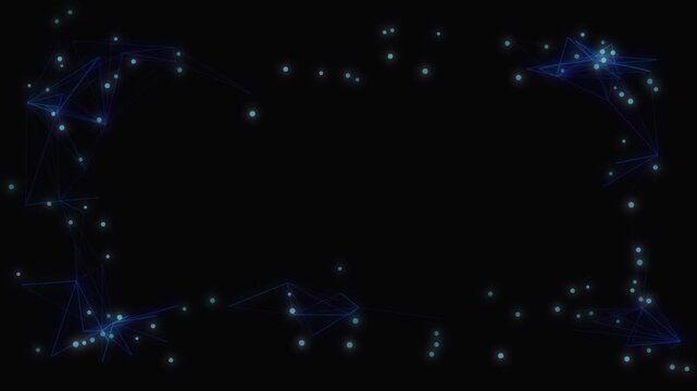 Modern technology abstract digital network plexus glowing dots lines connections motion graphic animation frame