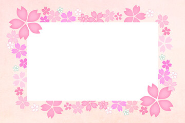 春のピンクの桜の花のフレーム