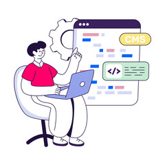 Fototapeta premium Unique design illustration of web coding