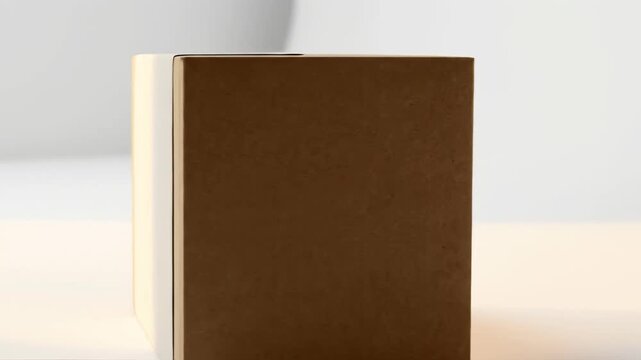 Blank Cardboard Box with White Label with Studio Light, and Shipping Mockup.