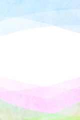 春イメージの空とピンクのフレーム背景 縦