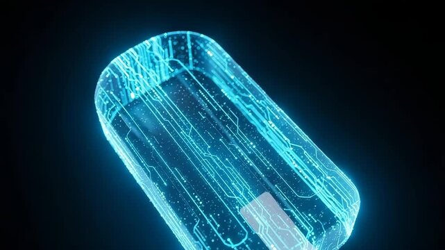 Neon Blue Digital Popsicle With Circuit Board Design In Dark Setting Technology Futuristic Concepts Innovation For Data Visualization