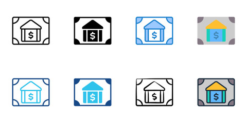 Bond icons set multiple style collection. Editable stroke 
