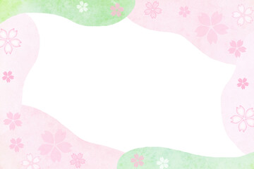 春イメージの桜のフレーム背景2