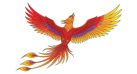 Obraz premium Vector_illustration_of_phoenix_flying_up_2_1772109370697.eps