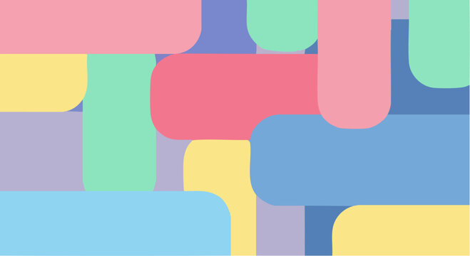 Abstract Colorful Rounded Rectangles Pattern Background.