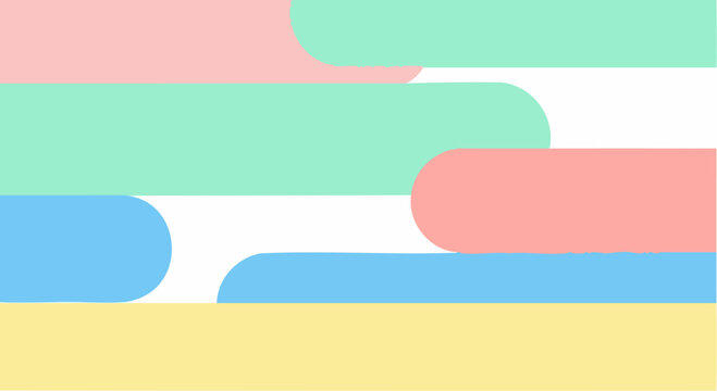 Abstract Rounded Rectangles Soft Pastel Color Palette.