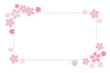 春のピンクの桜の花の飾り枠