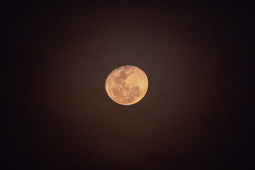 Obraz premium Full moon in the night sky. Close up of the moon.